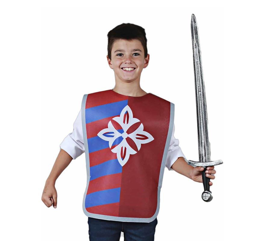 Peto Medieval Flor de Lis blanca para niño y adolescente