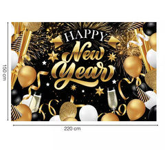 Photocall Happy New Year of 220x150 cm