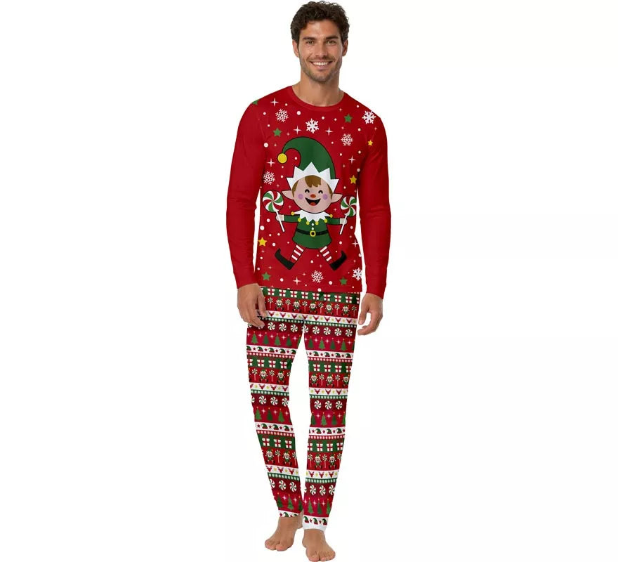 Translation missing: en.Pijama Navideño de Elfo de 2 Piezas para hombre