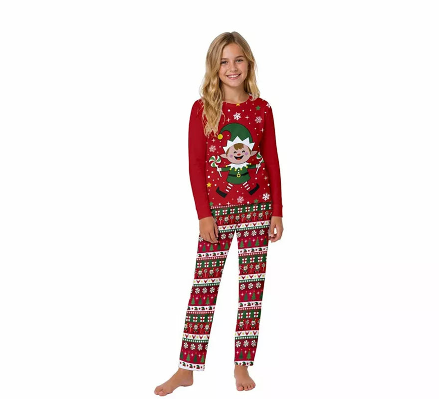 Translation missing: en.Pijama Navideño de Elfo de 2 Piezas para niños