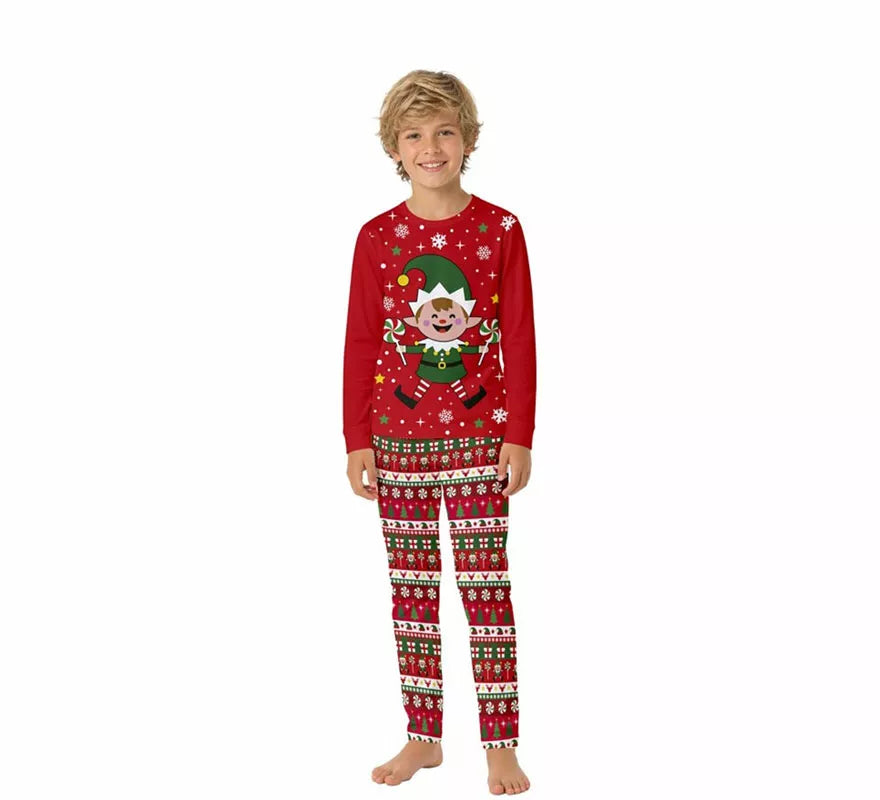 Translation missing: en.Pijama Navideño de Elfo de 2 Piezas para niños