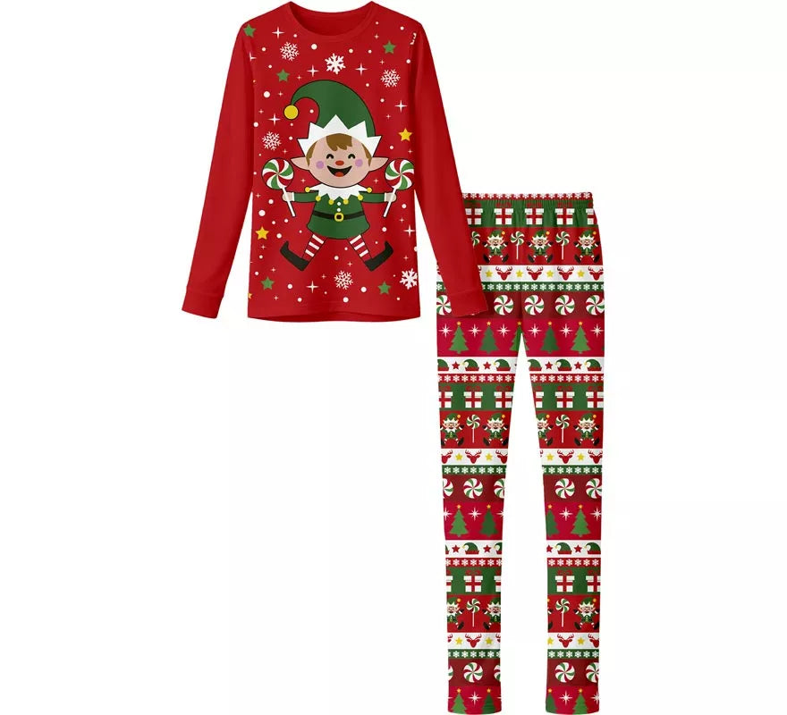 Translation missing: en.Pijama Navideño de Elfo de 2 Piezas para niños