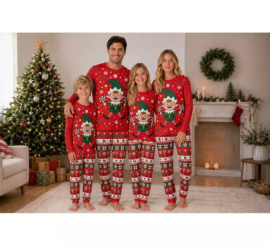 Pijama Navideño de Elfo de 2 Piezas para niños