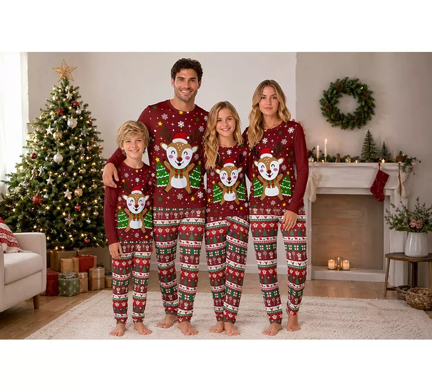 Pijama Navideño de Reno de 2 Piezas para hombre