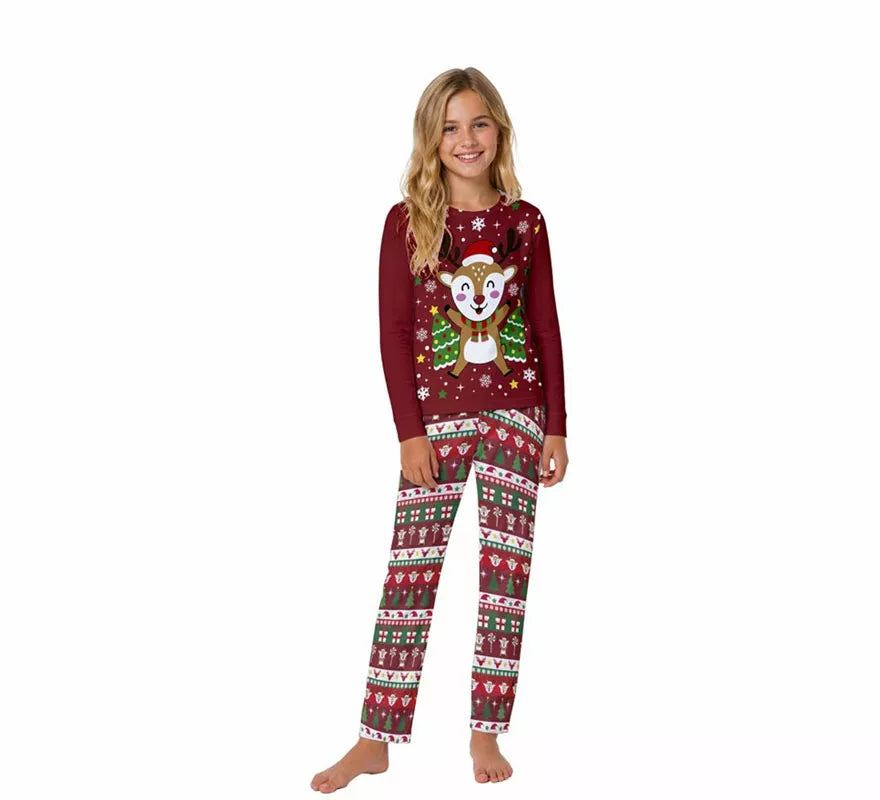 Translation missing: en.Pijama Navideño de Reno de 2 Piezas para niños