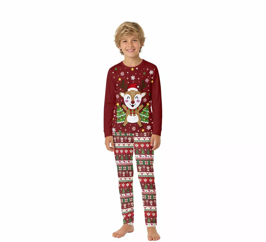 Translation missing: en.Pijama Navideño de Reno de 2 Piezas para niños