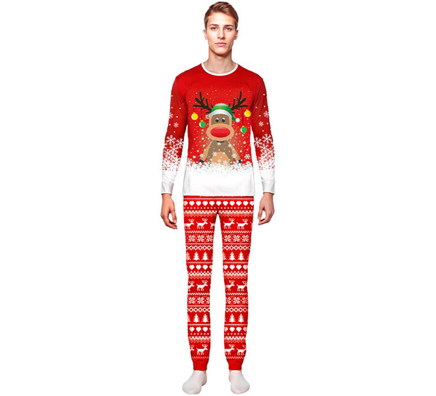 Pijama Navideño de Reno para adultos