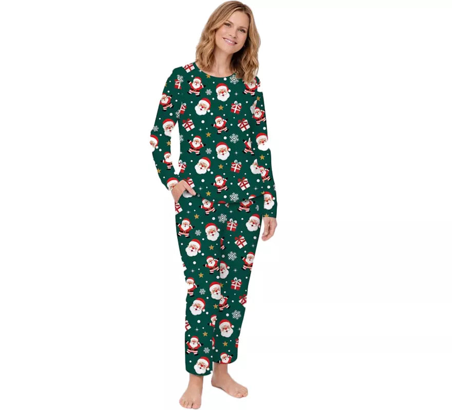 Translation missing: en.Pijama Navideño verde de 2 Piezas para mujer