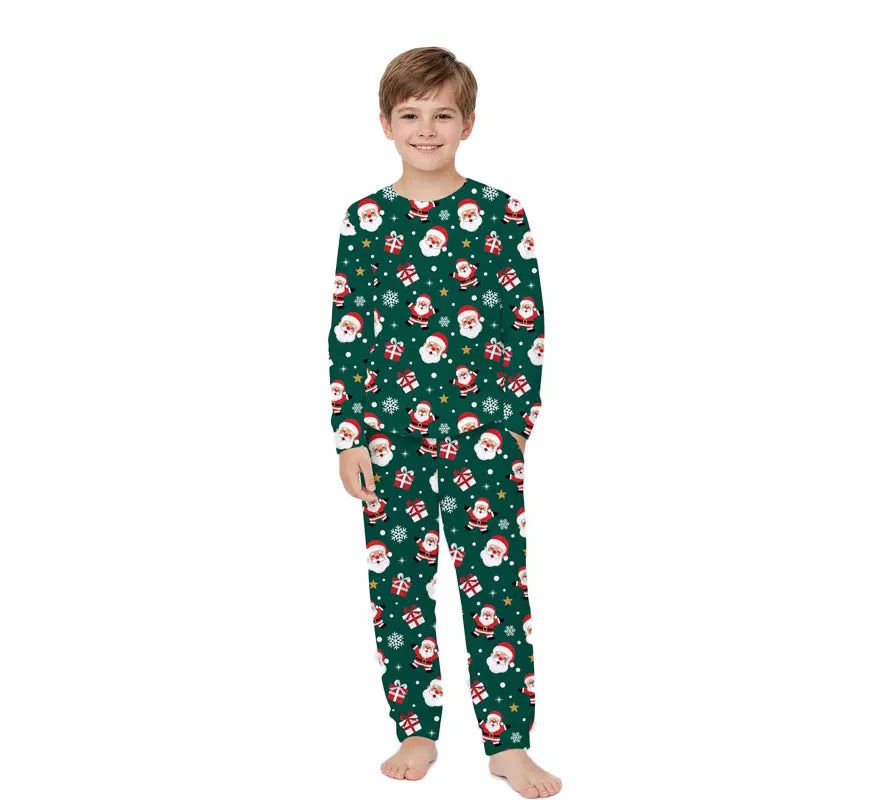Pijama Navideño verde de 2 Piezas para niños