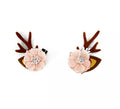 Pinzas para Pelo de Reno con Flor Rosa