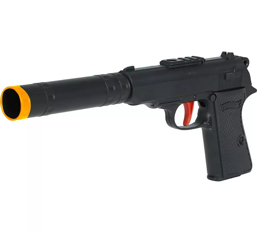 Pistola de Agente Secreto con Silenciador de 29 cm de Plástico