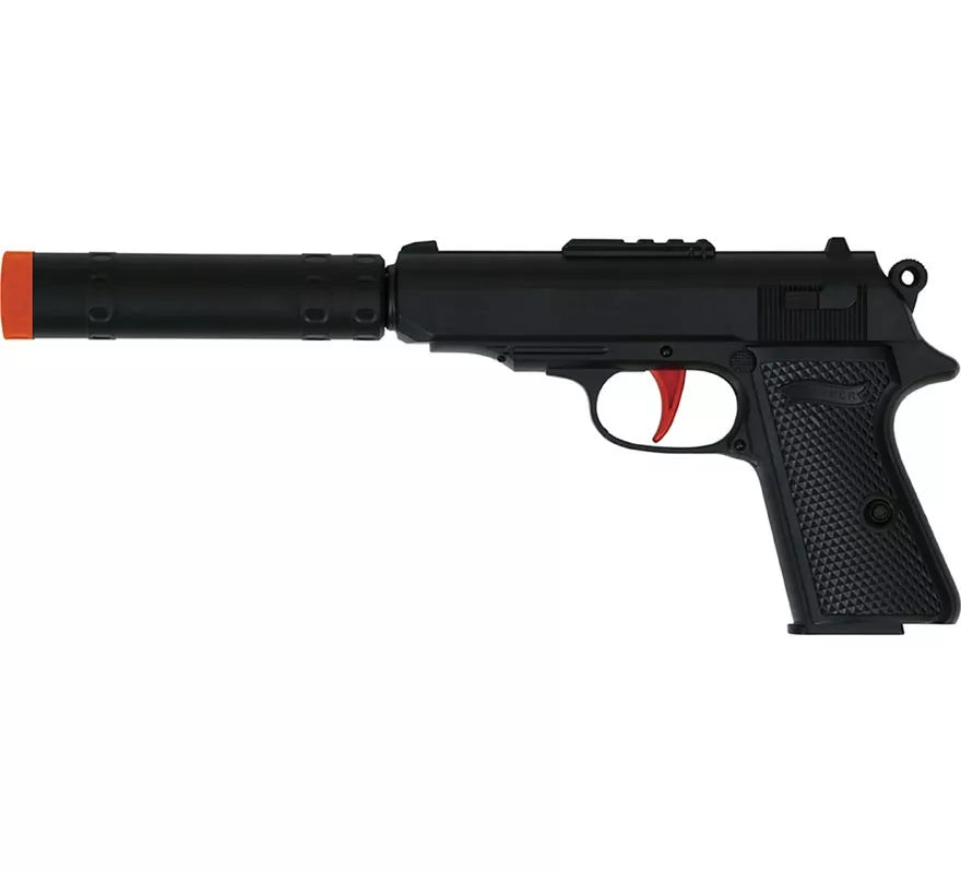 Pistola de Agente Secreto con Silenciador de 29 cm de Plástico