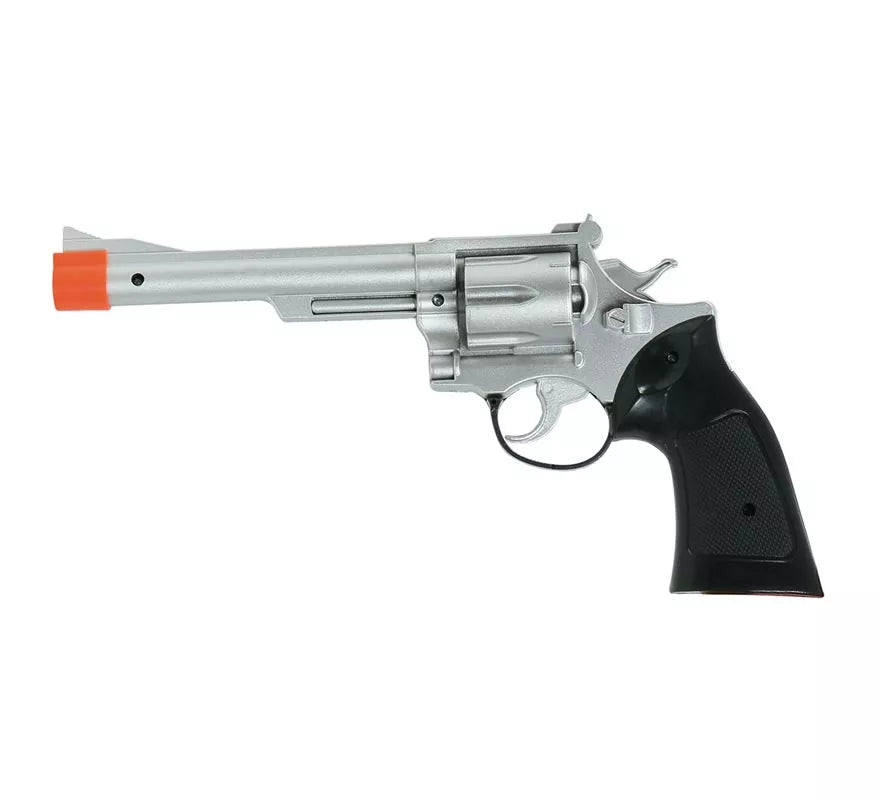 Pistola de Vaquero Plateada de 32 cm