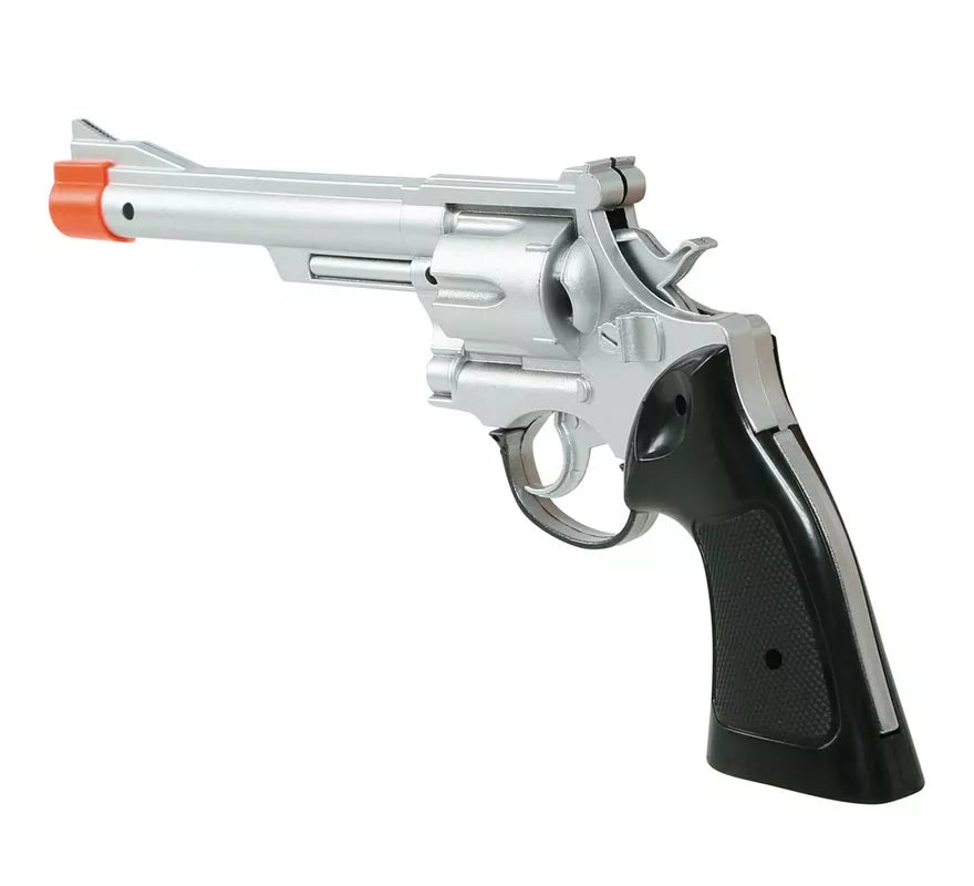 Pistola de Vaquero Plateada de 32 cm