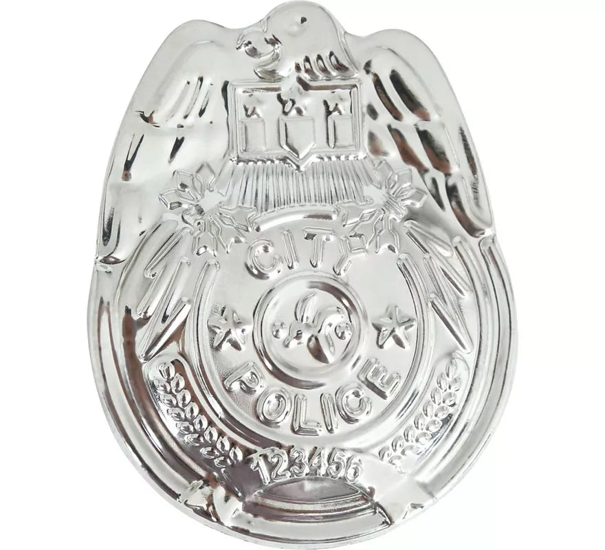 Placa Policía de Metal de 7 cm