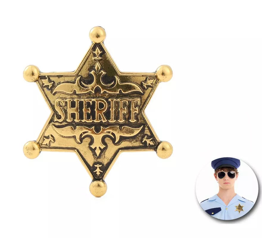 Translation missing: en.Placa Sheriff de metal dorado