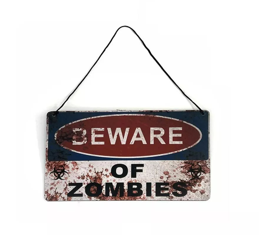Placa Zombie colgante de 29x19 cm