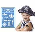 Plantilla de Maquillaje Pirata Infantil Azul de 14x20 cm