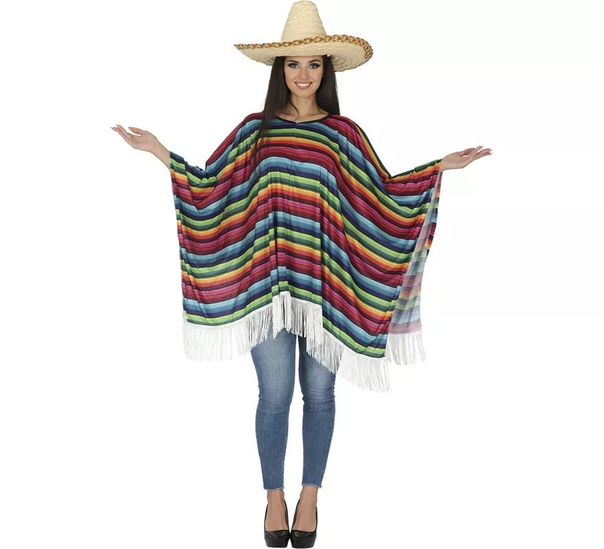Translation missing: en.Poncho de Mexicano Multicolor para adulto