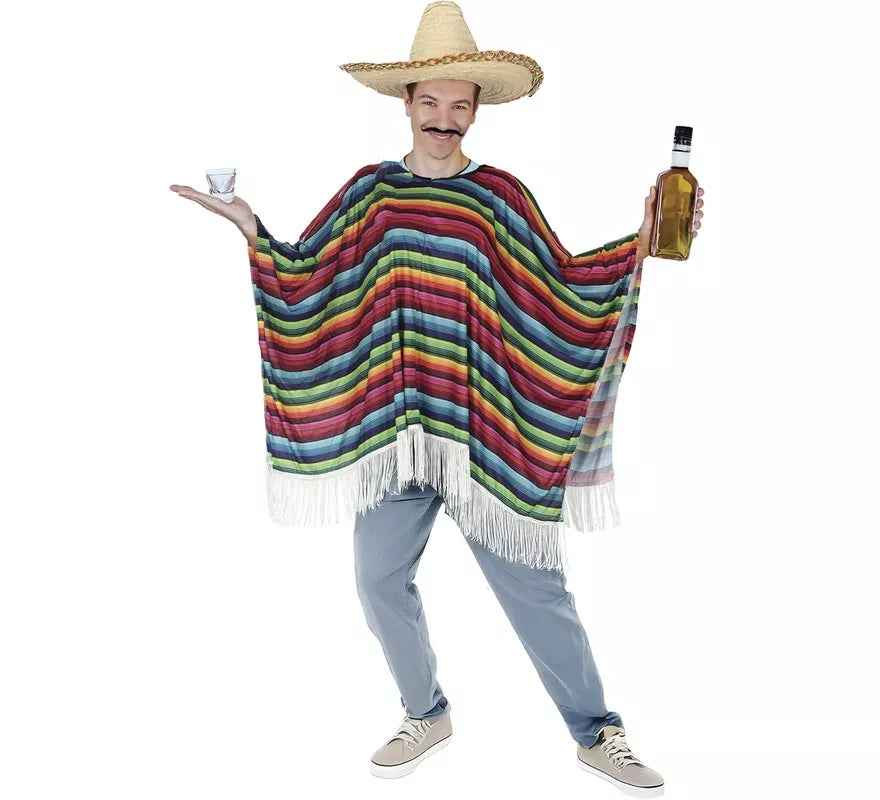 Translation missing: en.Poncho de Mexicano Multicolor para adulto
