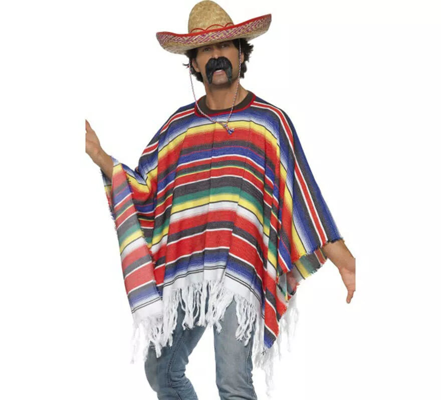 Translation missing: en.Poncho Mexicano multicolor deluxe para adulto