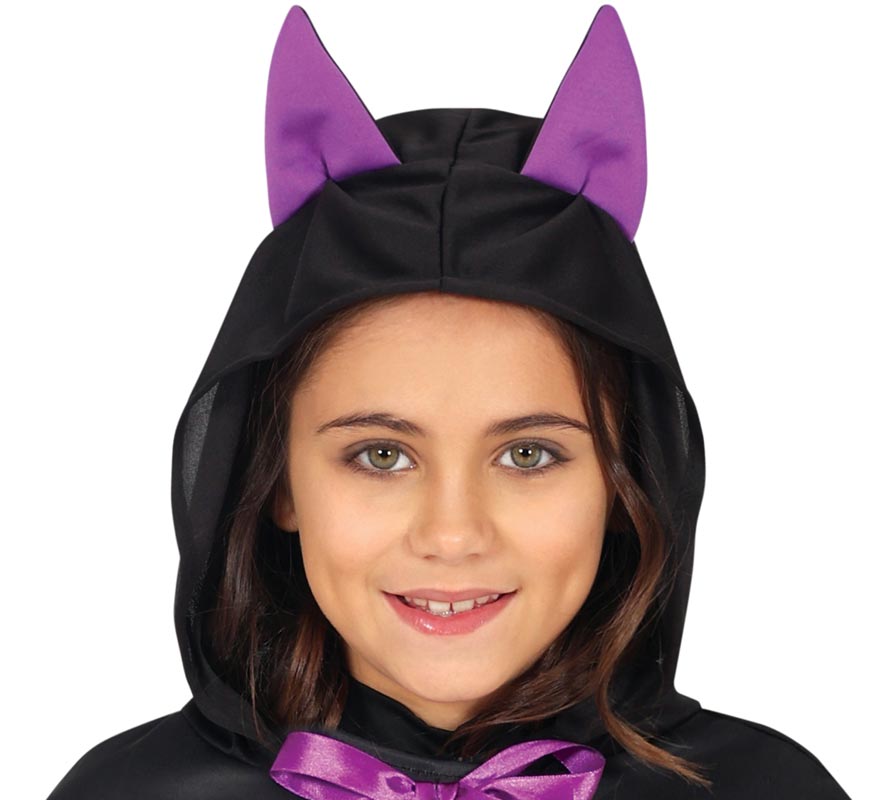 Poncho Murciélago morado para niños