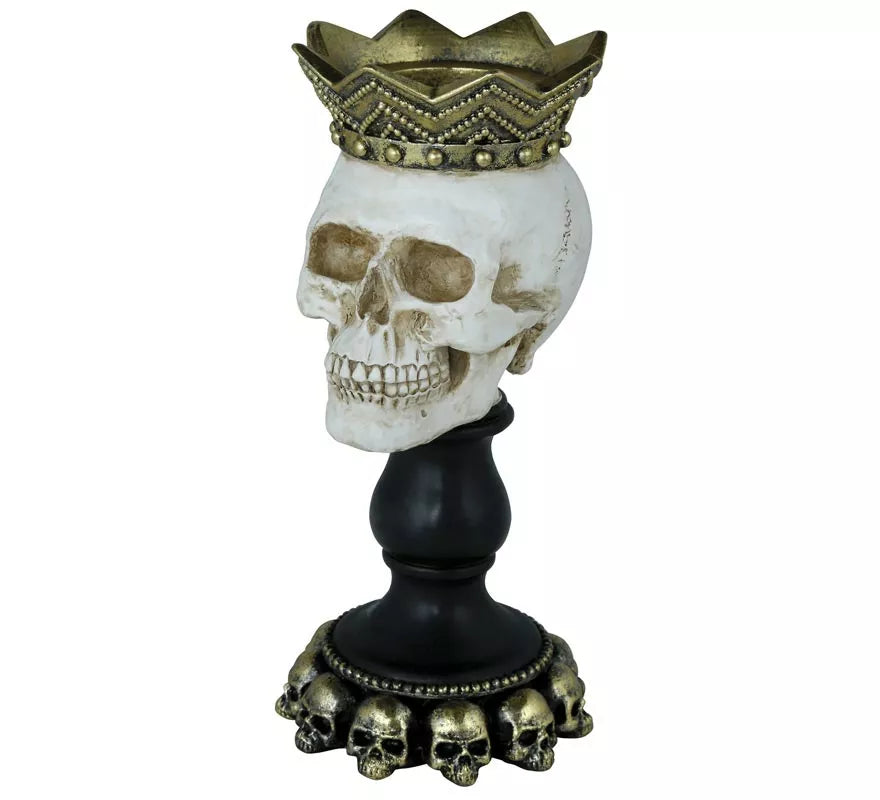 Portavela Calavera de Resina de 25x12 cm