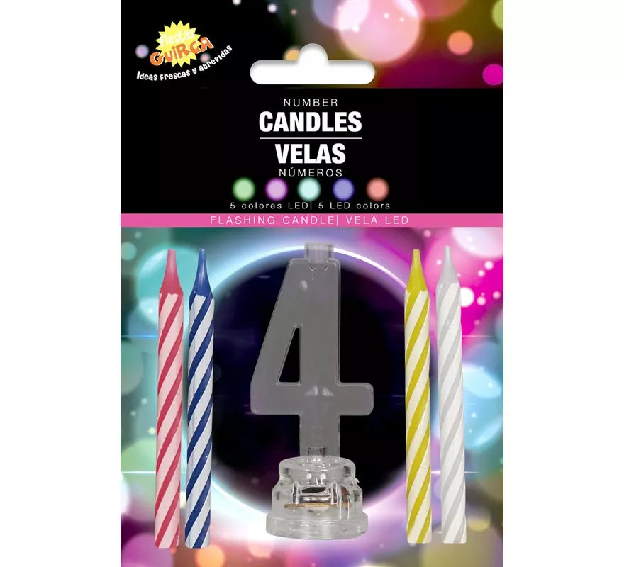 Translation missing: en.Portavela Led Nº 4 con 4 Velas, de 13 cm
