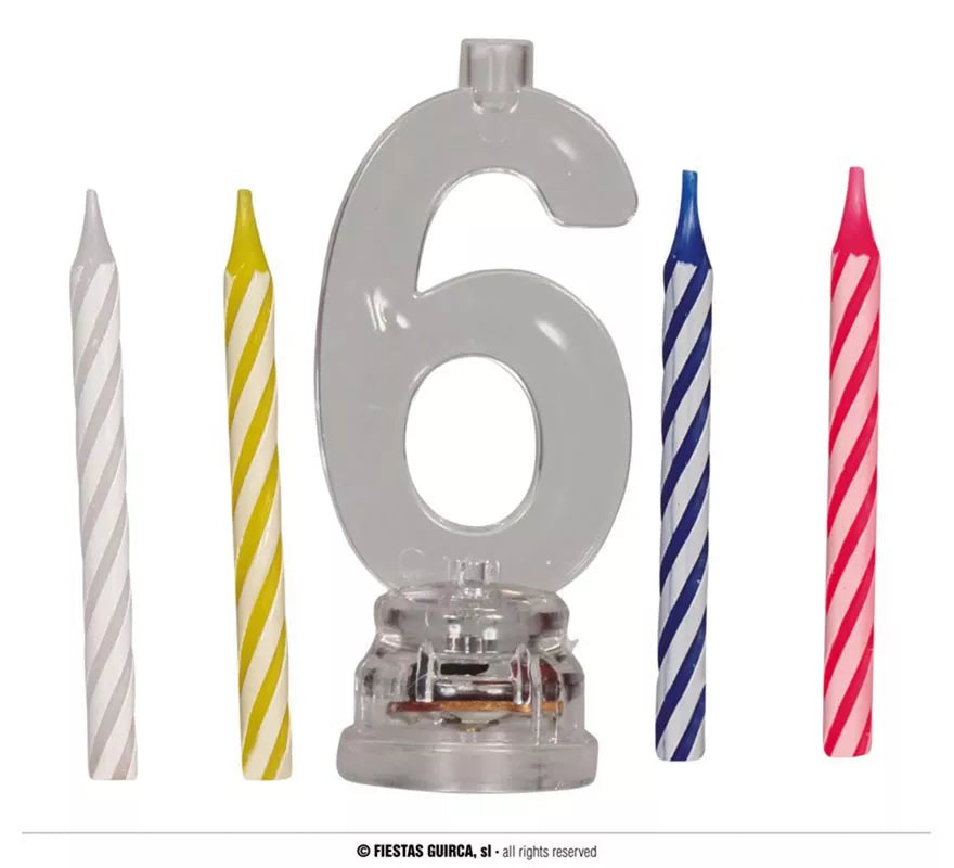 Portavela Led Nº 6 con 4 Velas, de 13 cm