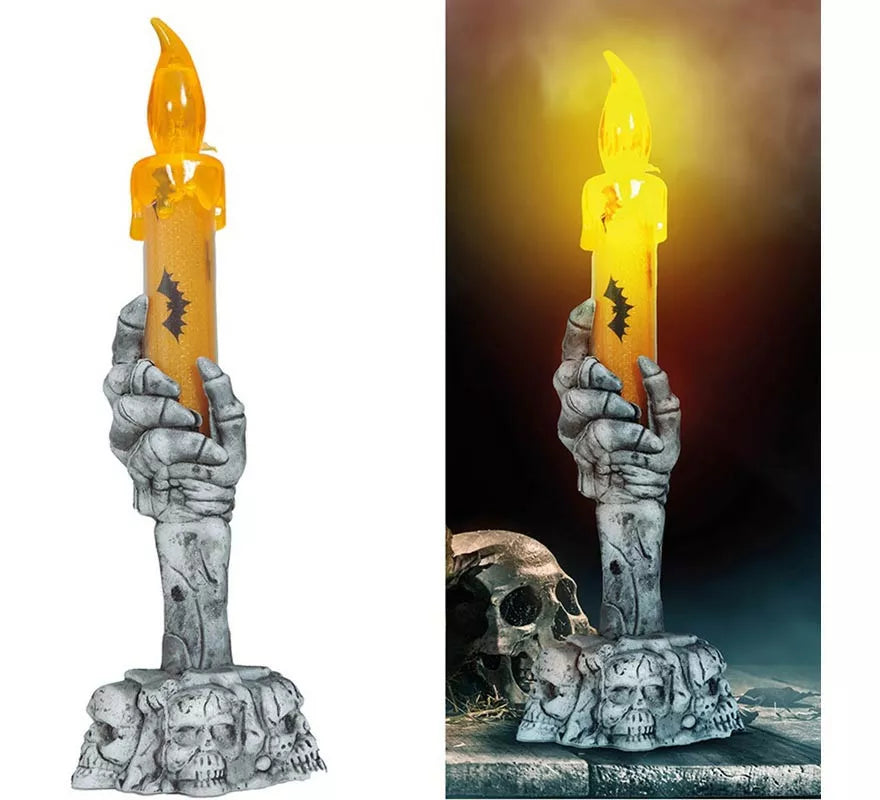 Translation missing: en.Portavelas Calavera con Vela Led de 15 cm