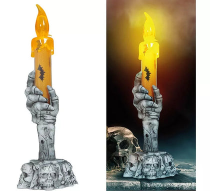 Portavelas Calavera con Vela Led de 15 cm