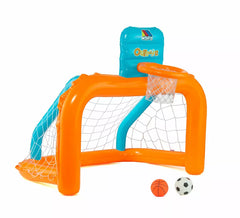 2 in 1 Inflatable Goal and Basket with Balls