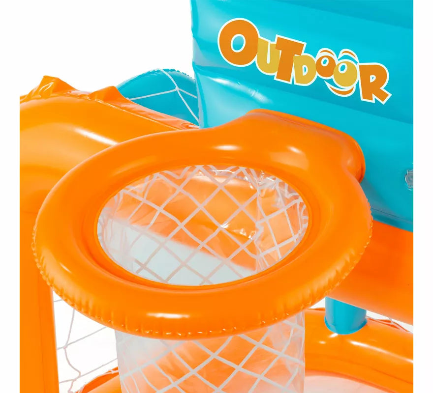Portería y Canasta Hinchable 2 en 1 con Pelotas