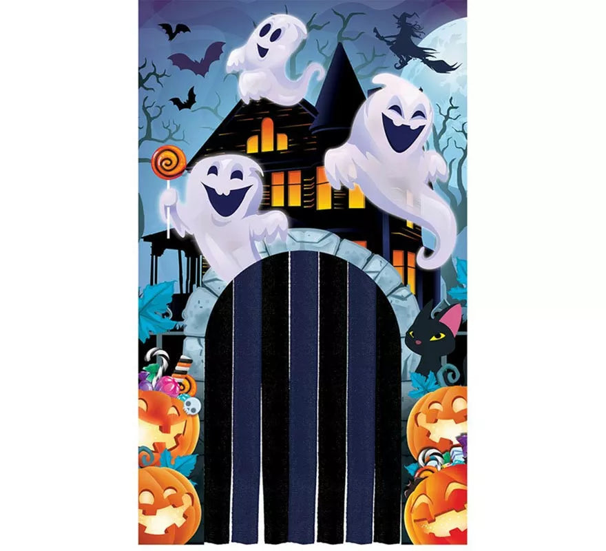 Puerta con Cortina Fantasmas felices de 145x240 cm