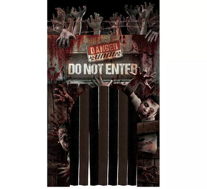 "Puerta con Cortina Zombies ""Danger"" de 145x240 cm"