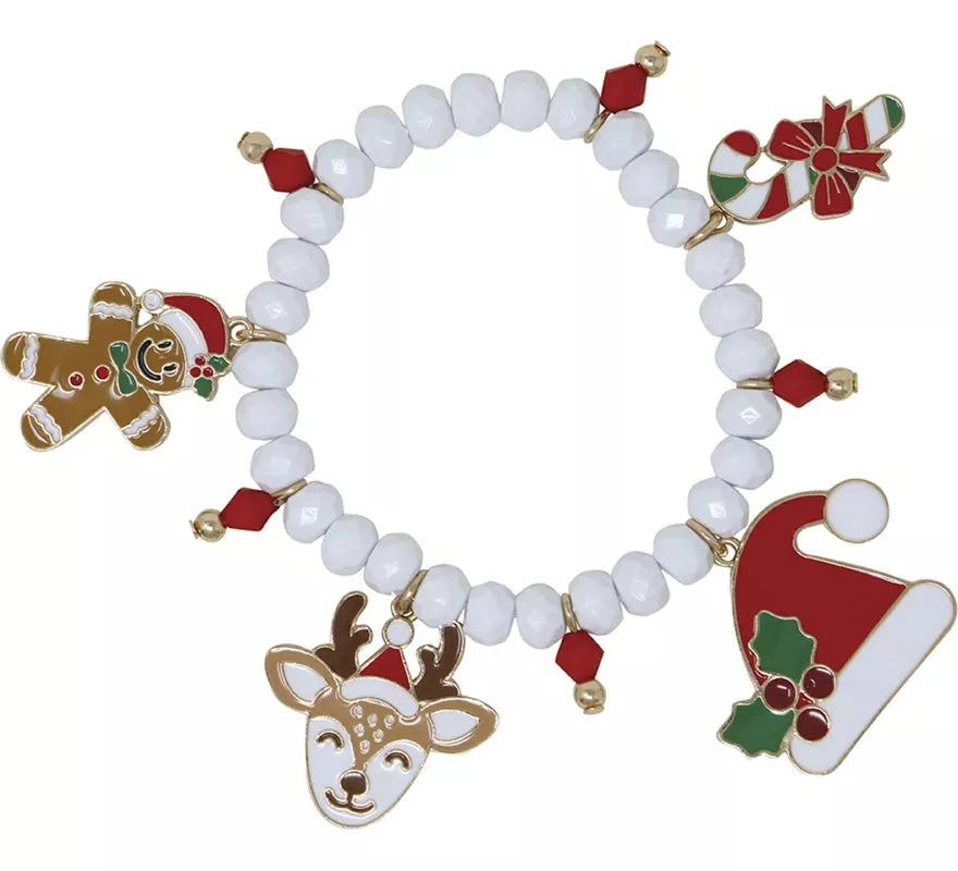Translation missing: en.Pulsera blanca con Colgantes Navideños