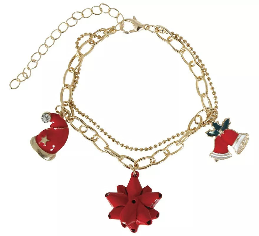 Translation missing: en.Pulsera Campana, Gorro y Lazo Floral de Navidad