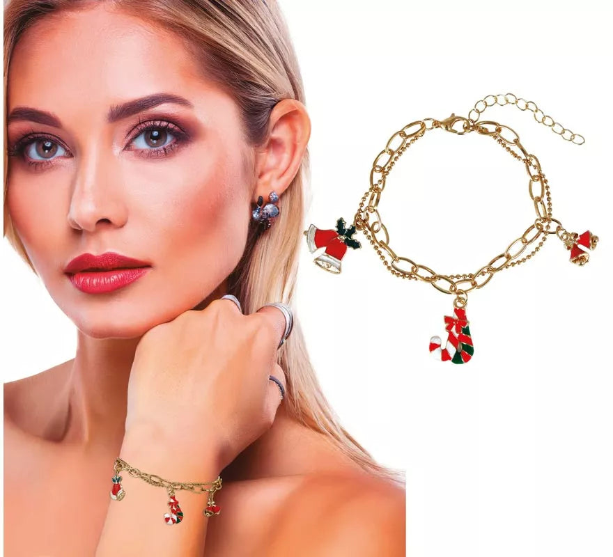 Pulsera Campanas y Bastón de Navidad