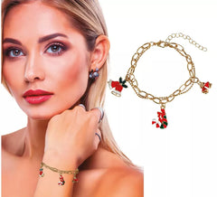 Pulseira de sinos e bengalas de Natal