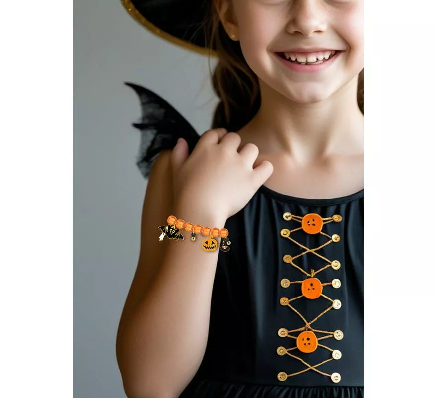 Pulsera con Figuras Naranja para Halloween