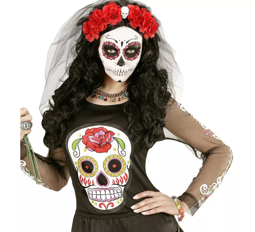 Pulsera de Cuerda con 7 Calaveras de Colores