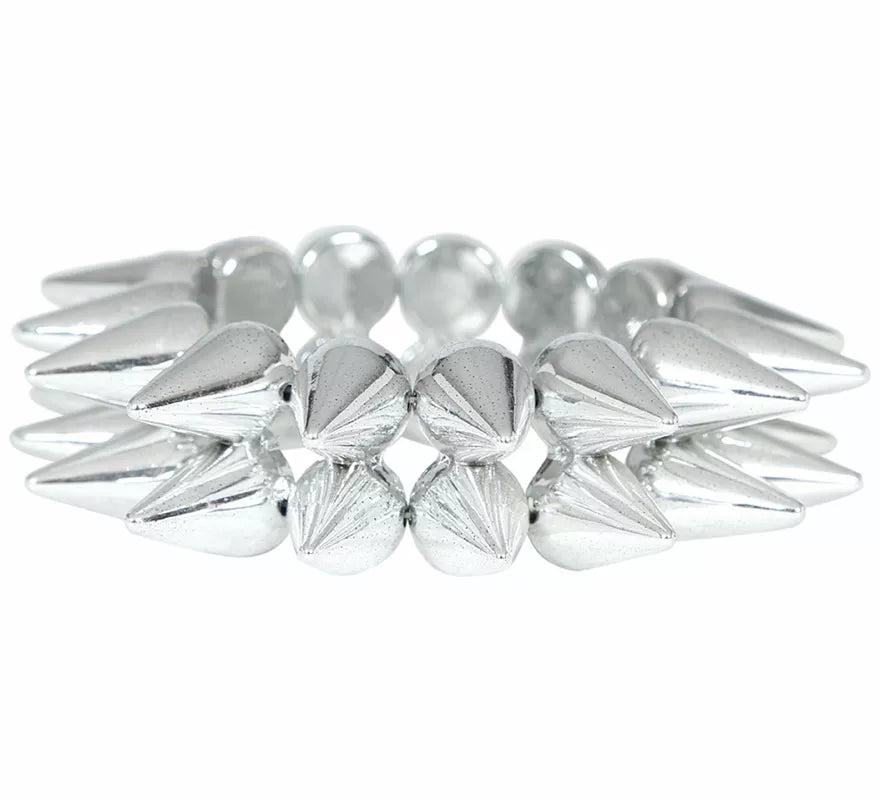 Pulsera de Pinchos Plateados