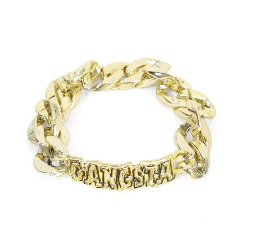 Translation missing: en.Pulsera Gangsta dorada de 14x1,5 cm