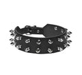 Pulsera negra con pinchos plateados