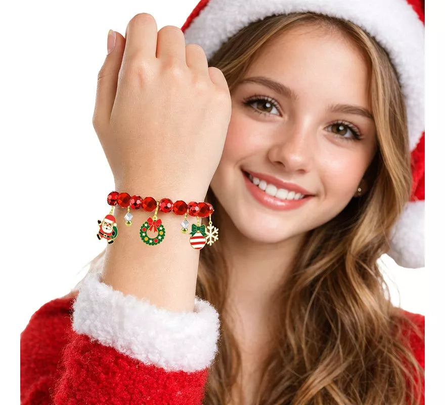 Translation missing: en.Pulsera roja con Colgantes de Reno y Árbol de Navidad