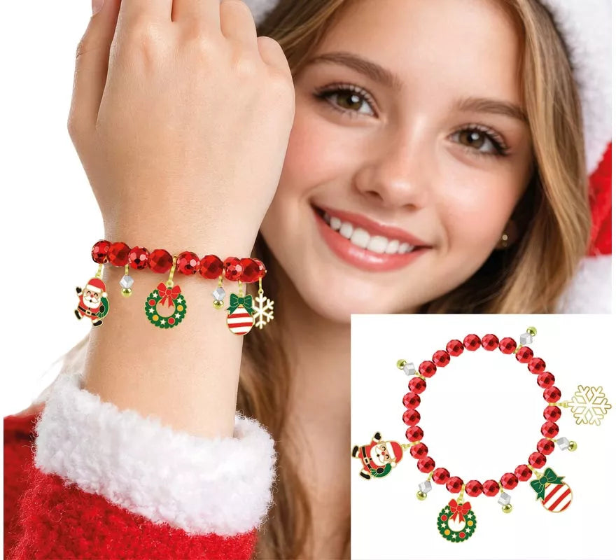Translation missing: en.Pulsera roja con Colgantes de Reno y Árbol de Navidad