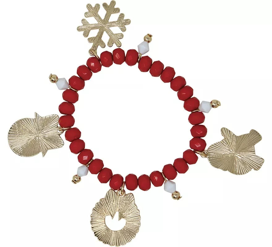 Translation missing: en.Pulsera roja con Colgantes de Reno y Árbol de Navidad