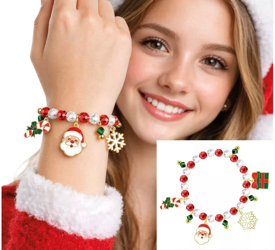 Translation missing: en.Pulsera roja y blanca con Colgantes de Papá Noel