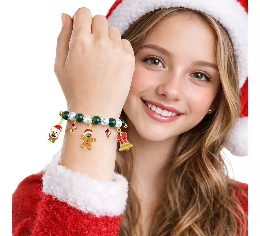 Translation missing: en.Pulsera roja y verde con Colgantes de Muñeco de Jengibre