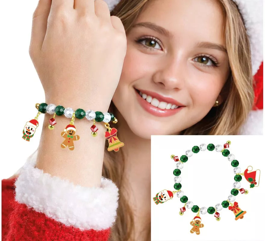 Translation missing: en.Pulsera roja y verde con Colgantes de Muñeco de Jengibre